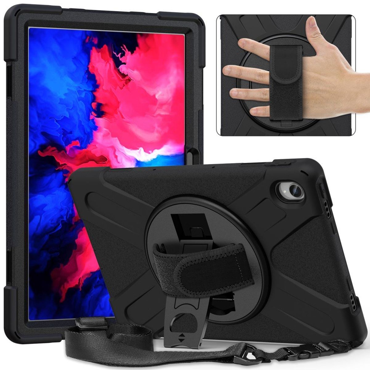 Lenovo Tab P11 / Tab P11 5G - SWIVEL Hybridcover med Kickstand - Sort