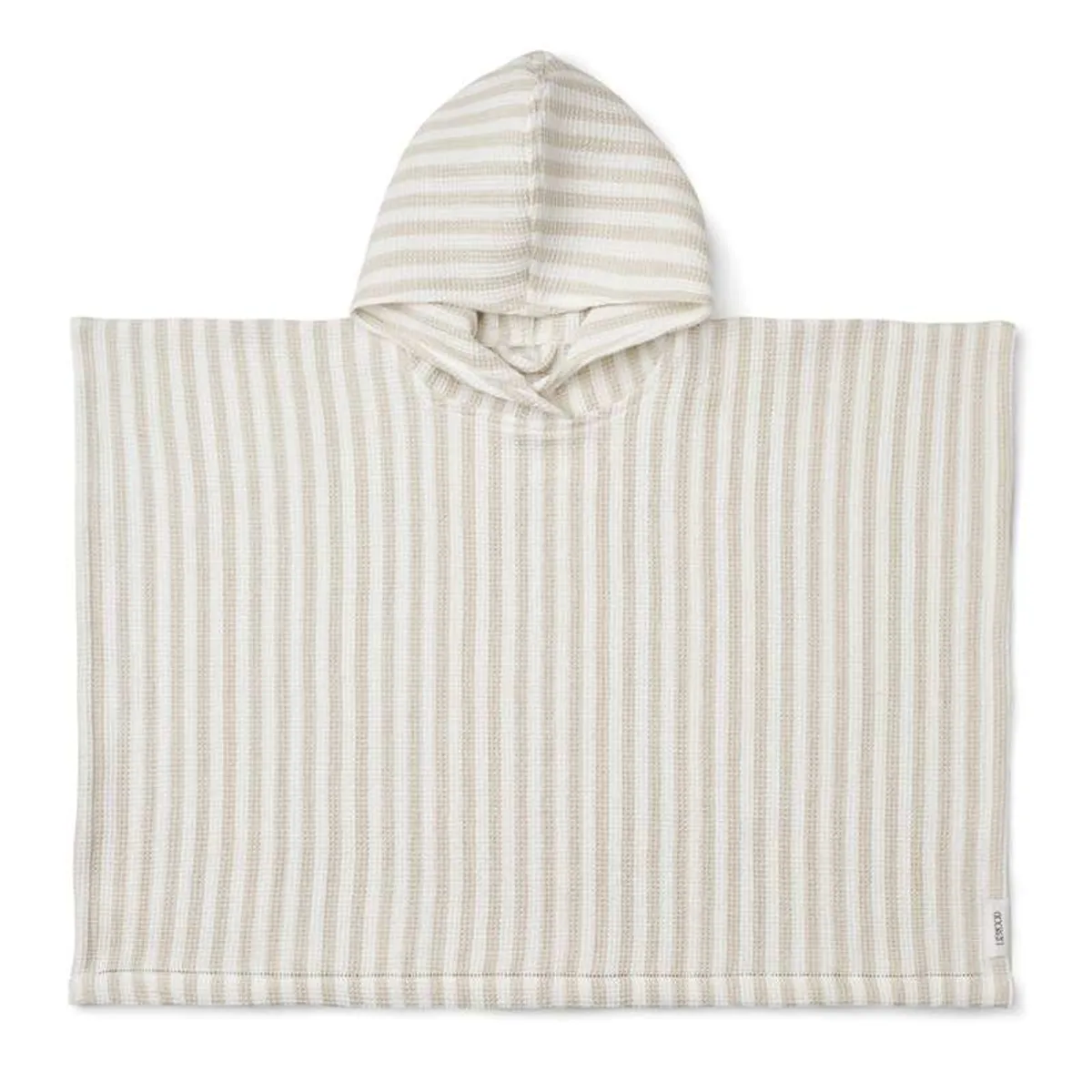 Liewood Paco Poncho - Stripes - Crisp White/Sandy - 7-8 år