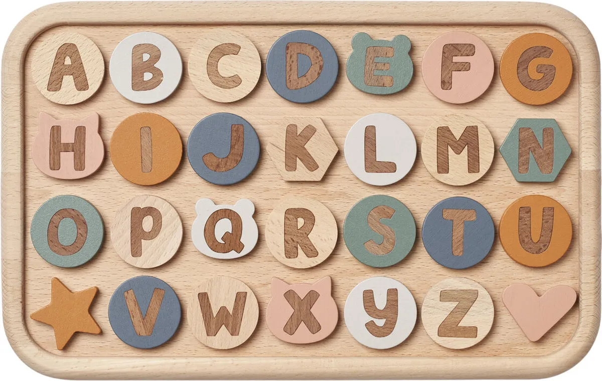 Liewood Russell Alphabet Activity Board - Mustard multi mix