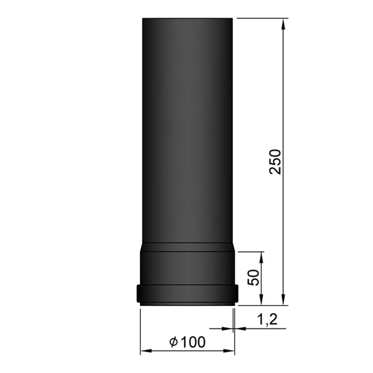 Lige Rør Ø100 mm - 250 mm