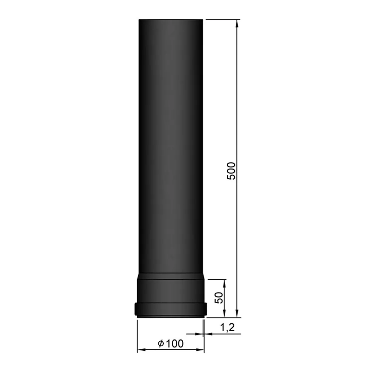 Lige Rør Ø100 mm - 500 mm