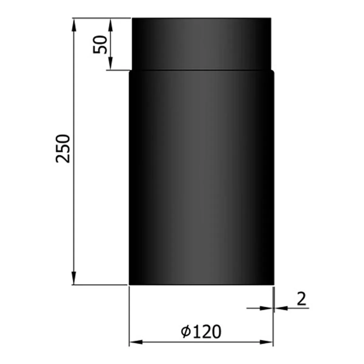 Lige Rør Ø120 mm - 250 mm