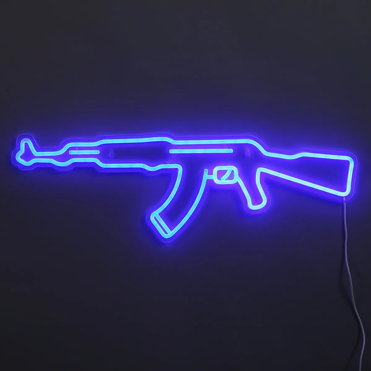 Lightish Ak-47 Neon Væglampe Blå