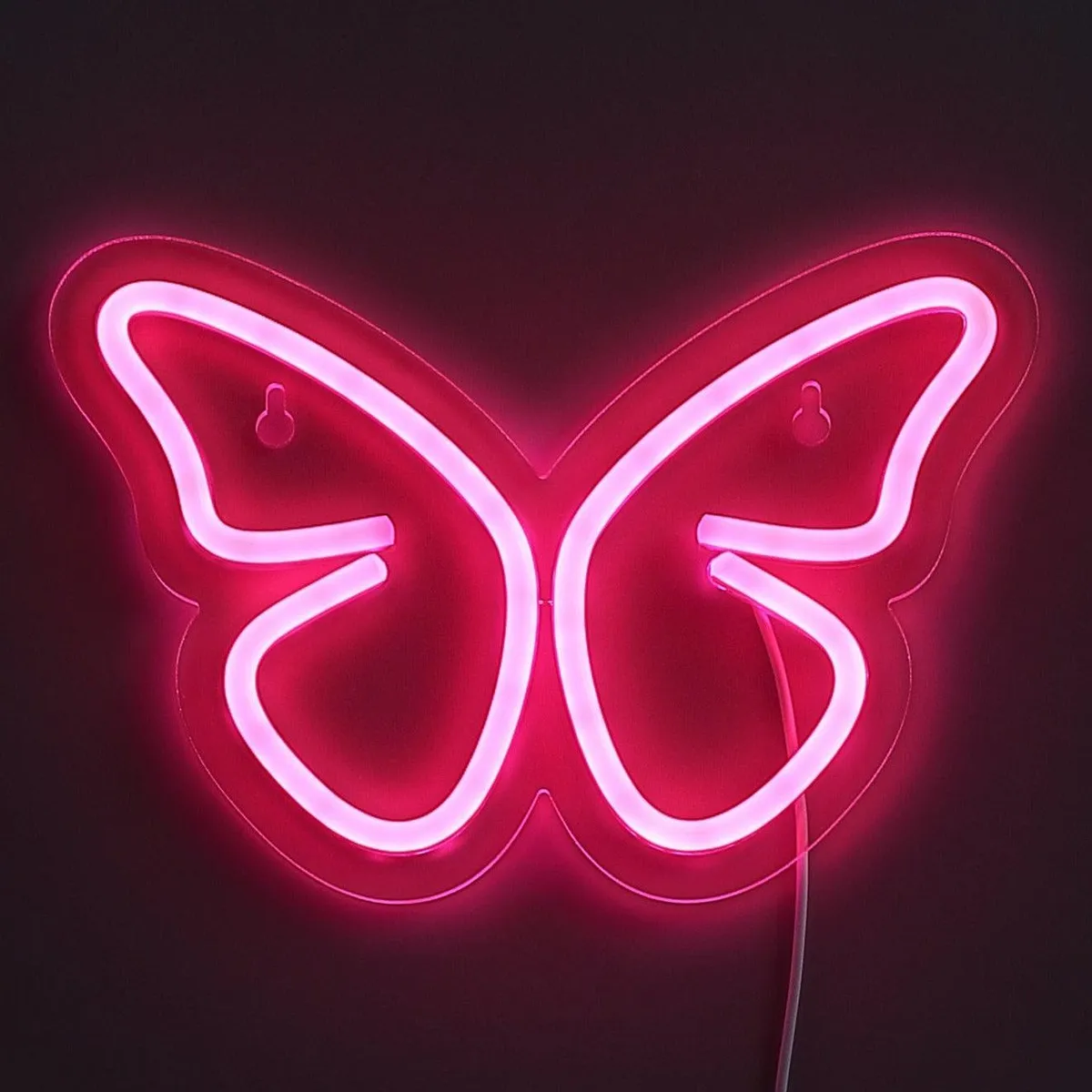 Lightish Butterfly Neon Væglampe Pink