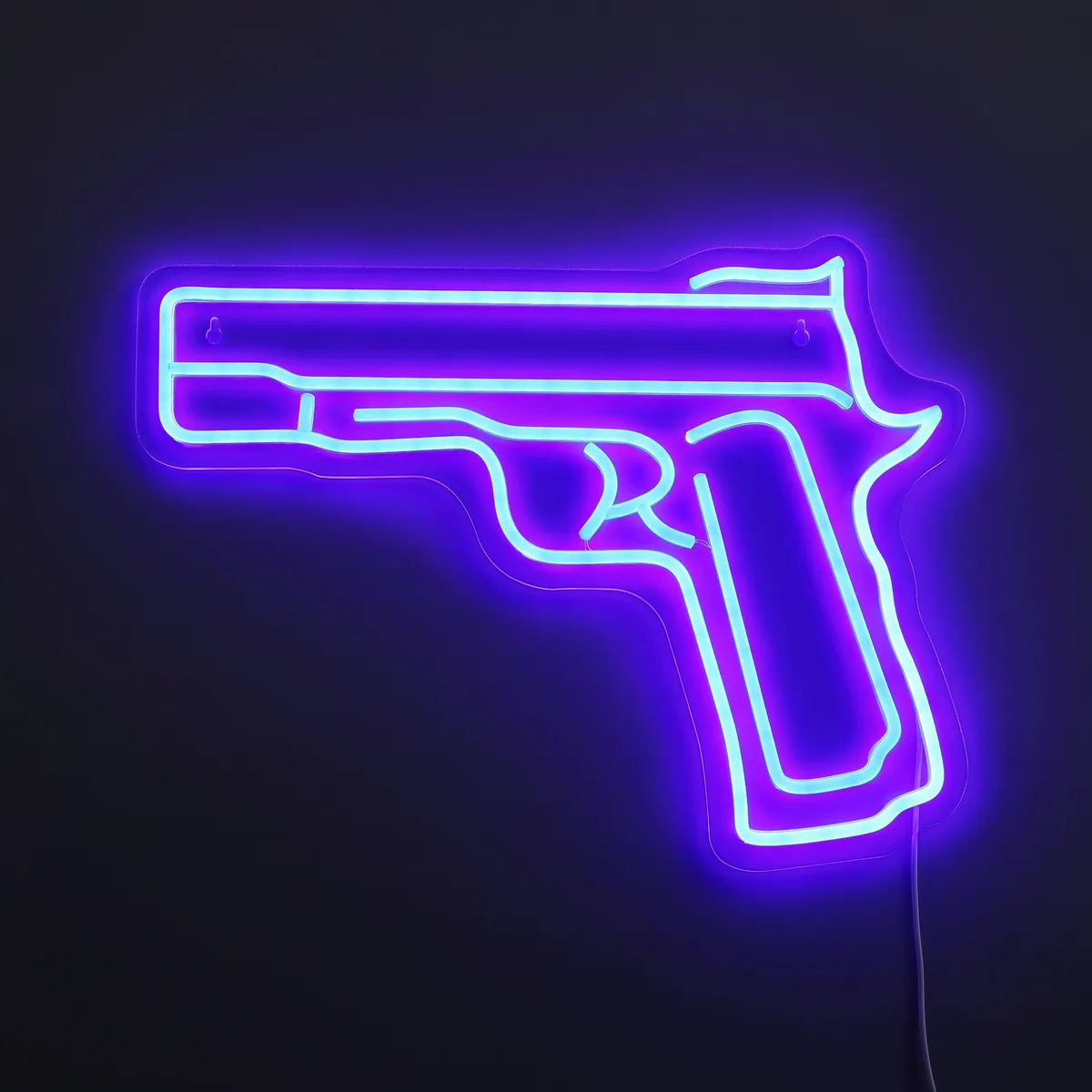 Lightish Gun Neon Væglampe Blå