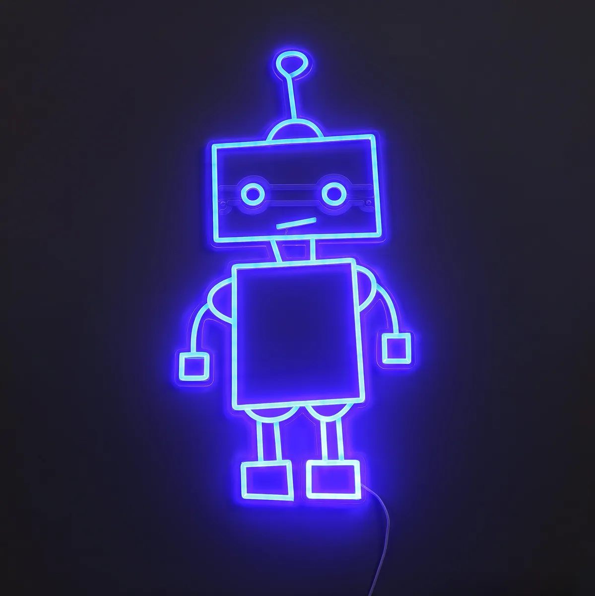 Lightish Robot Neon Væglampe Blå