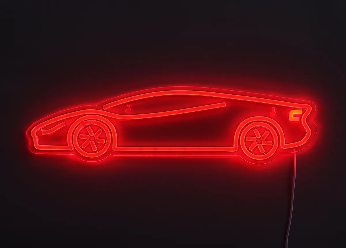 Lightish Sports Car Neon Væglampe