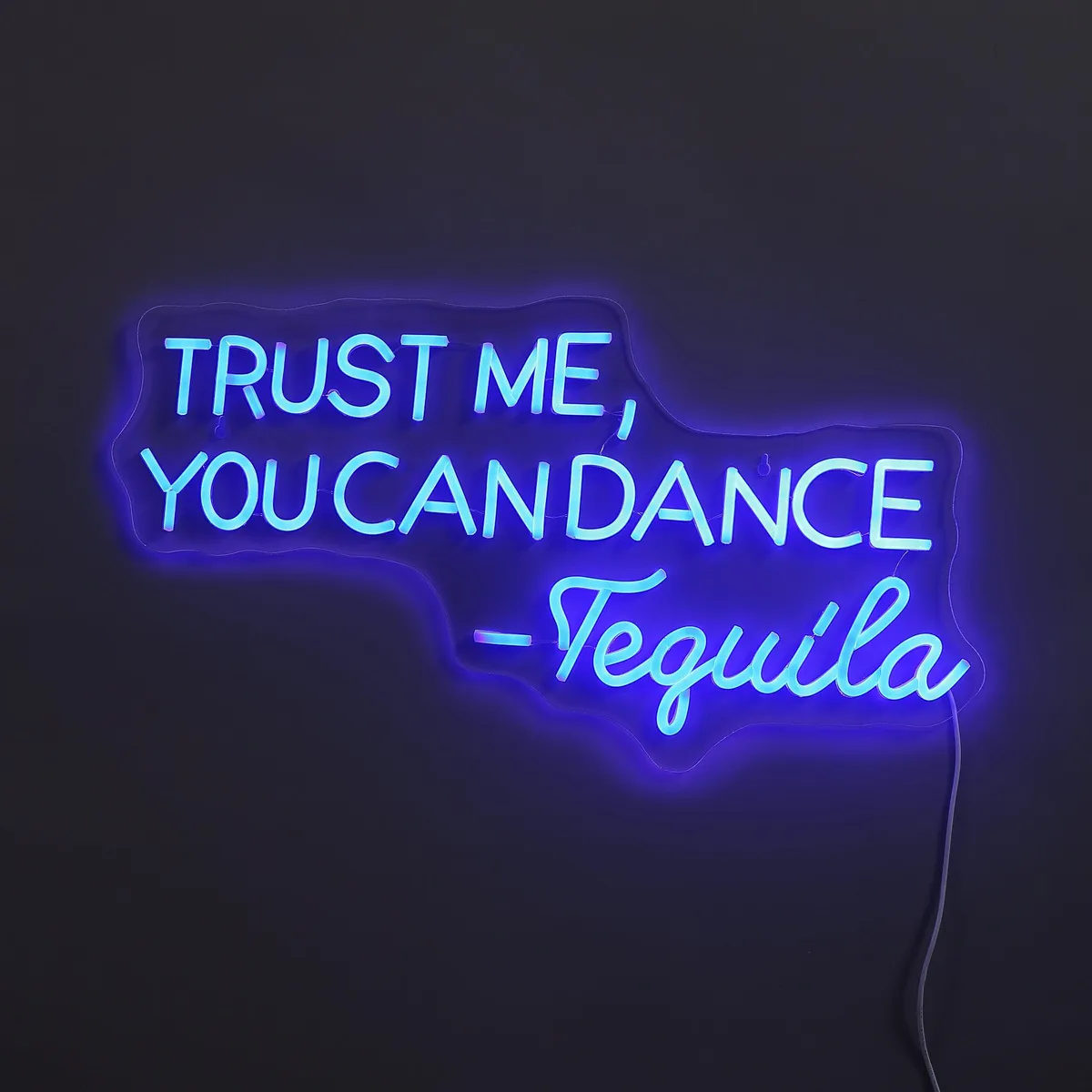 Lightish Trust Me You Can Dance Neon Væglampe Blå