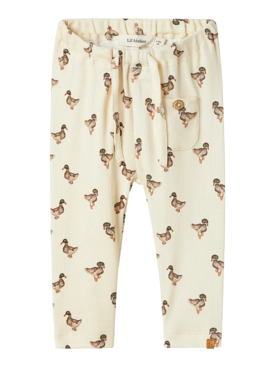 Lil Atelier Gavo Elf Loose Pants - Turtledove/Duck - 56 cm