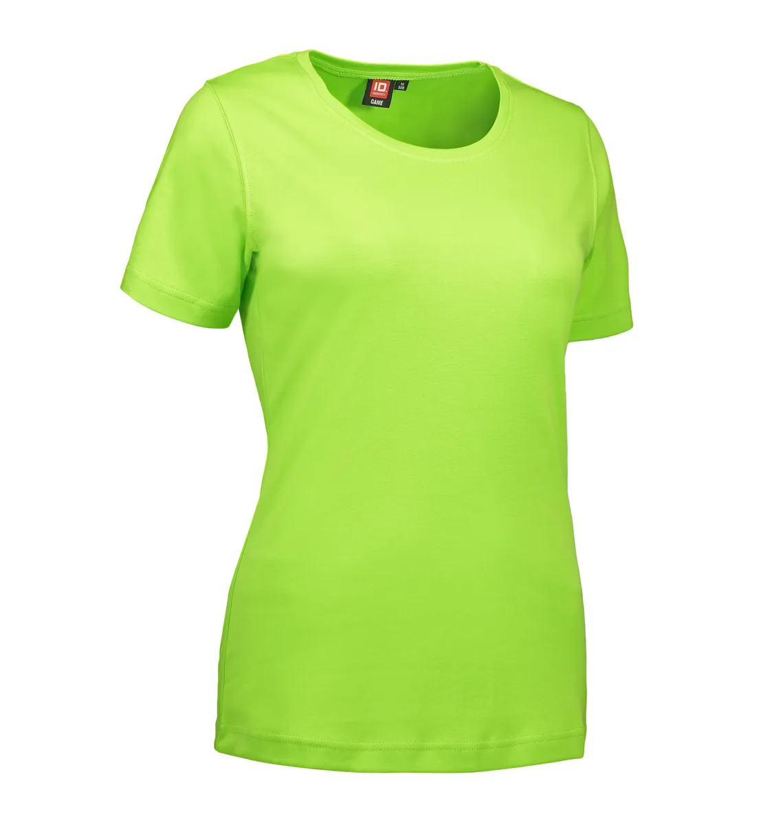 Lime farvet dame t-shirt med rund hals - M