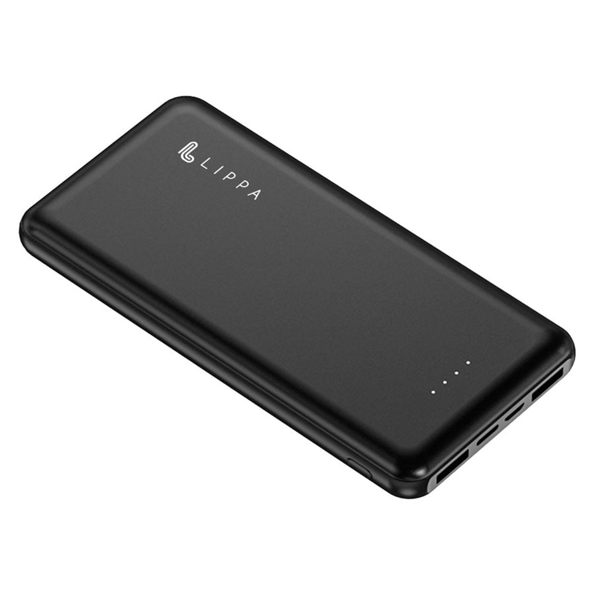 Lippa 10.000 mAh powerbank 2 x USB-A output, Sort