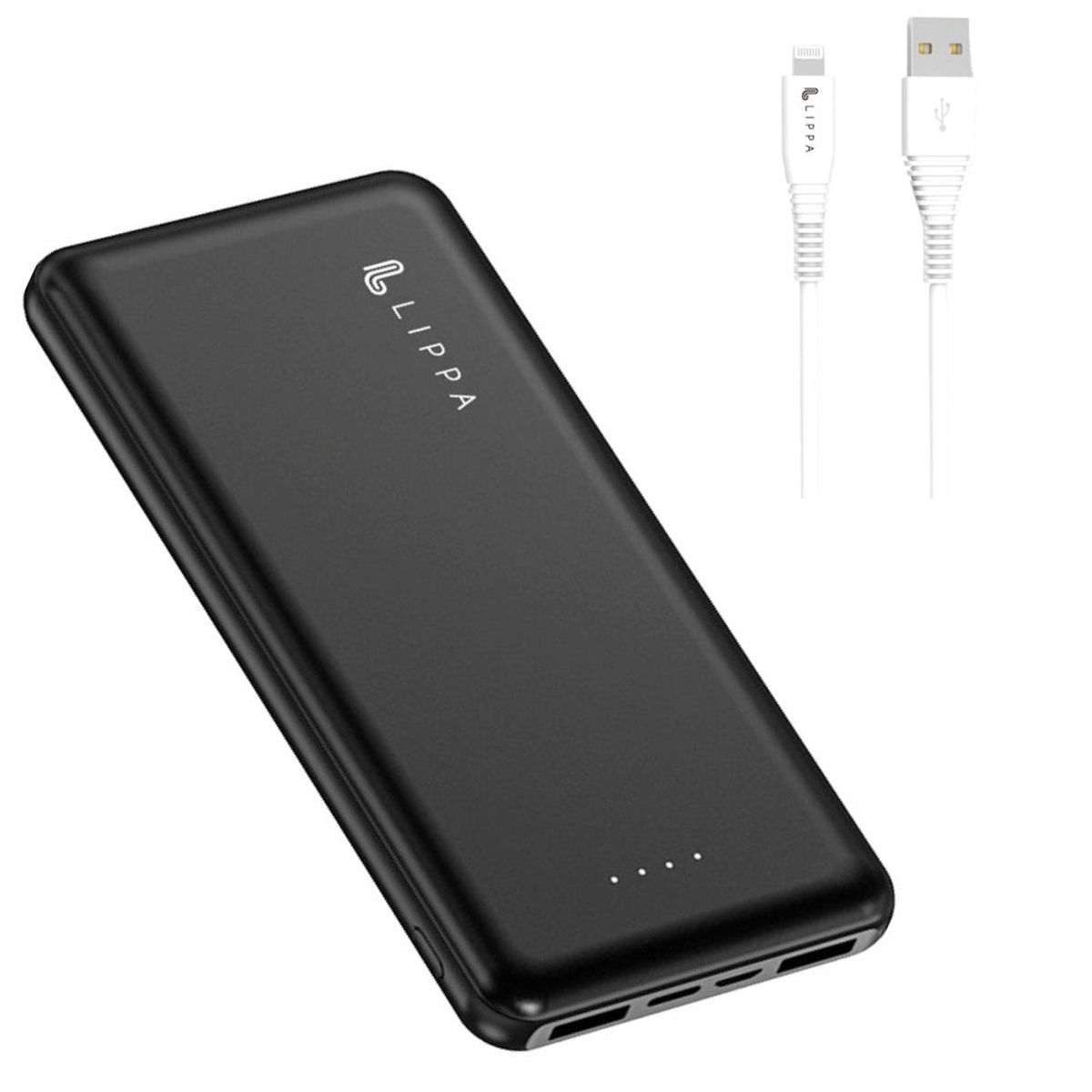 Lippa 10.000 mAh powerbank og 1 m iPhone USB-A til MFi Lightning kabel