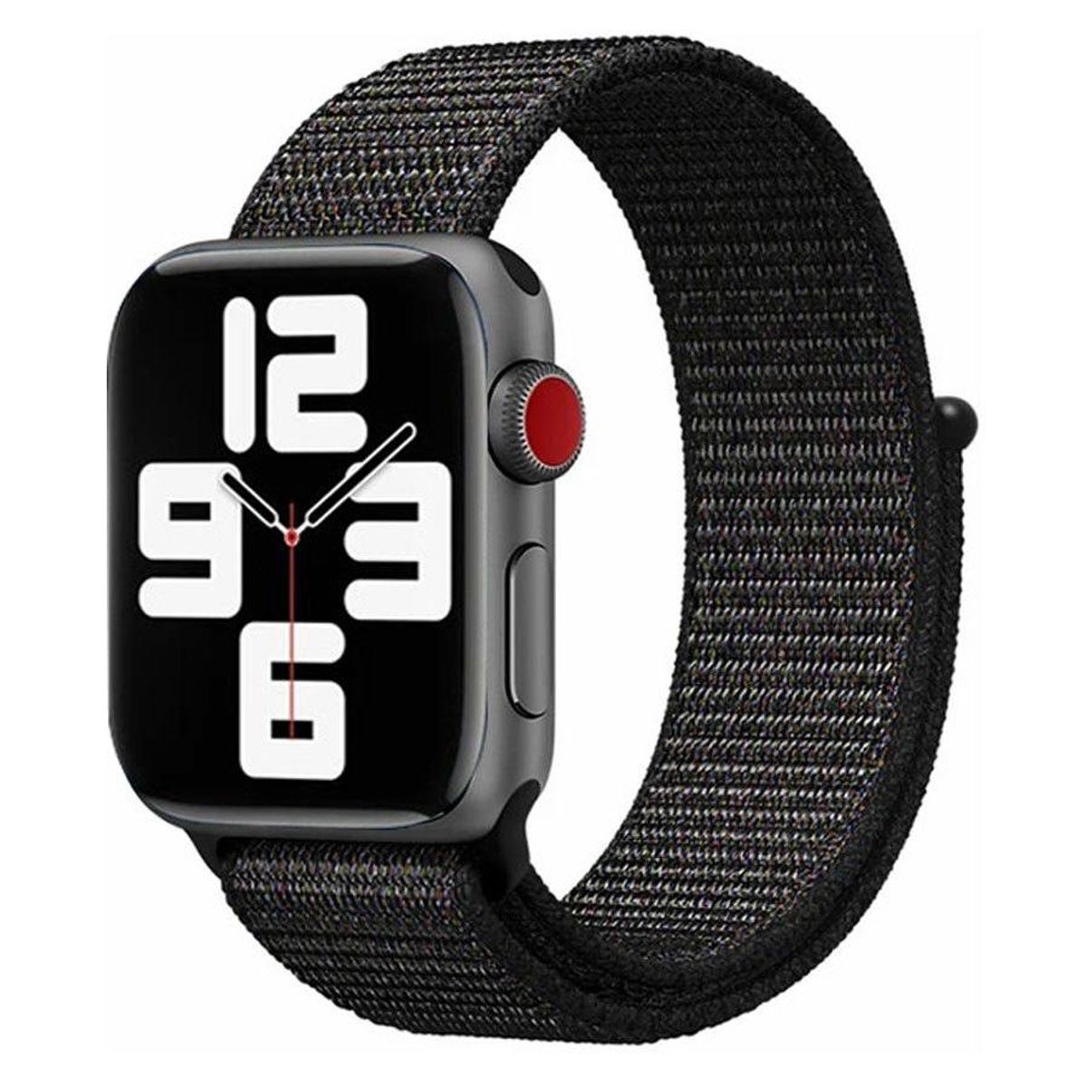 Lippa Apple Watch nylonrem 42/44/45/49, Sort