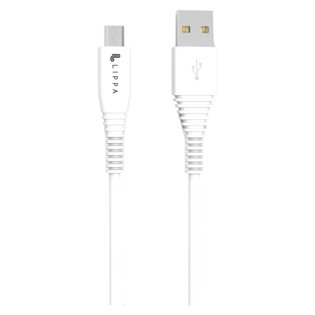 Lippa USB-A til Micro USB kabel 1m, Hvid