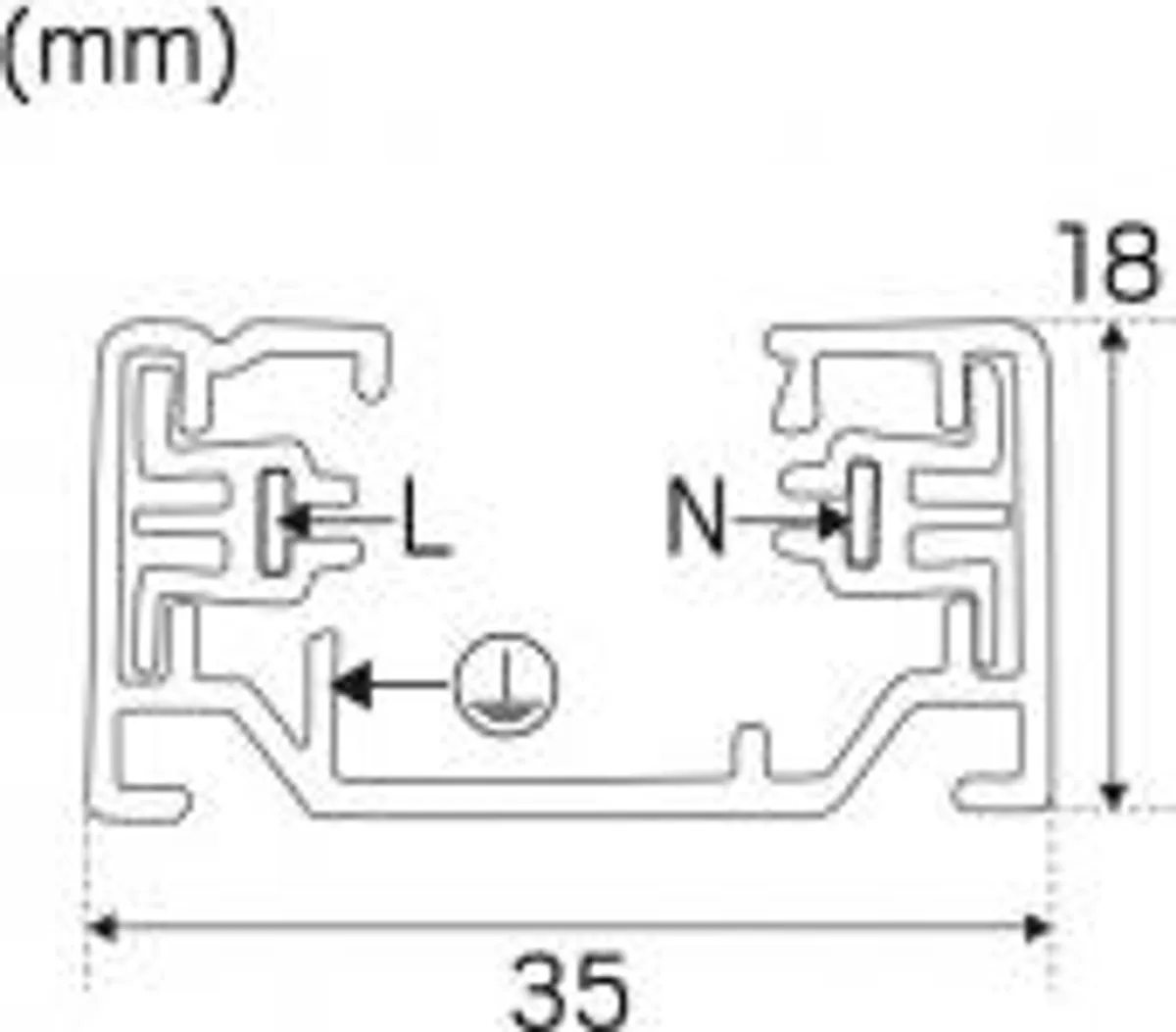 Litetrac Skinne 1-faset 2m Sort