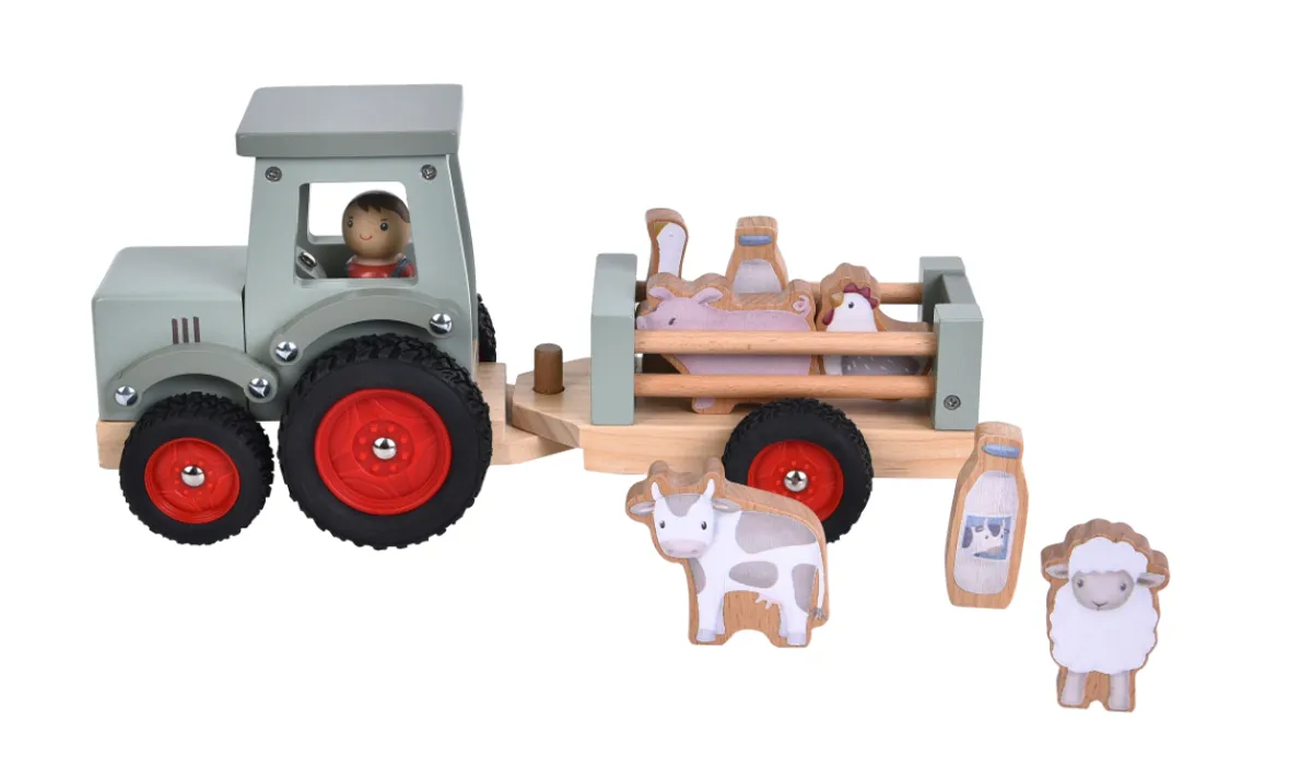 Little Dutch Traktor med Trailer - Little Farm