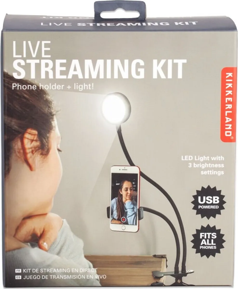 Live Streaming Udstyr - Starter Kit - Mobilholder Og Led Lys