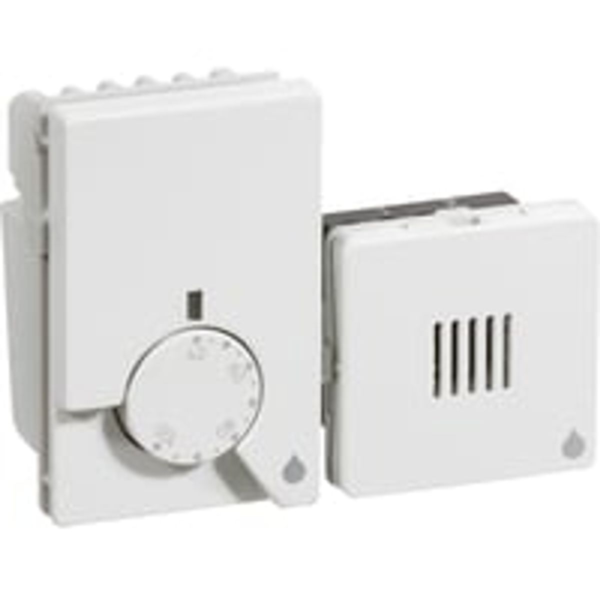 LK FUGA - Hygrostat med seperat fugtsensor, 230Vac / 50Hz, 1 modul (fleren er 1 modul), hvid