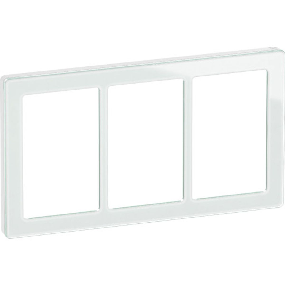 LK Fuga Pure designramme 3x1½ modul i hvid glas