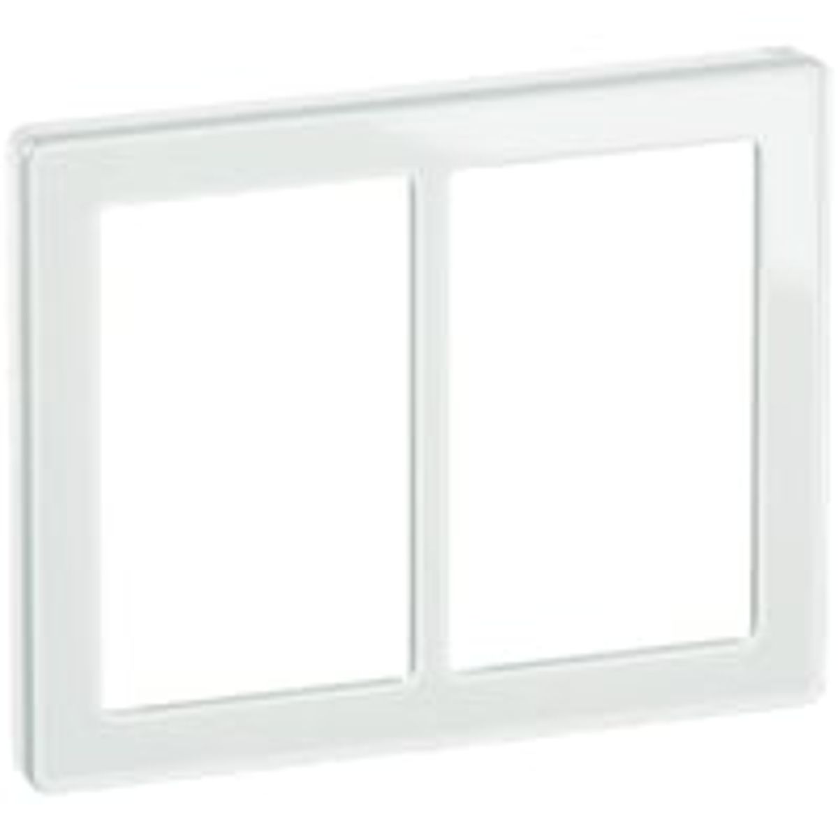 LK FUGA - Pure vandret dobbelt design ramme, 2x1 modul, hvid (glas)