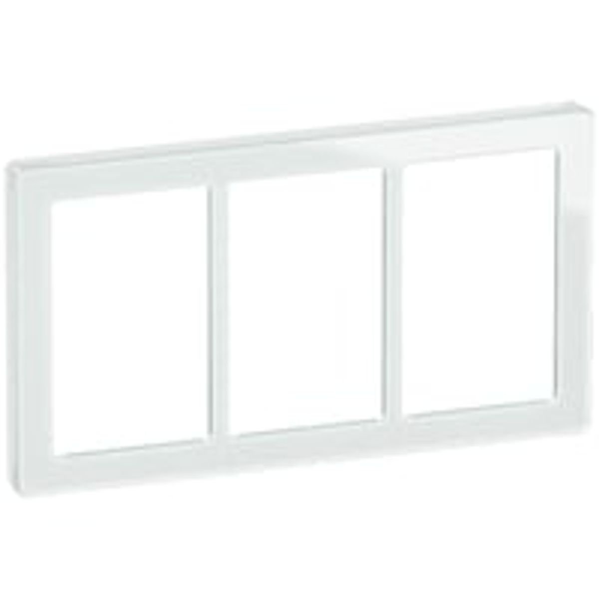 LK FUGA - Pure vandret tripel design ramme, 3x1 modul, hvid (glas) + teknisk monteringsramme