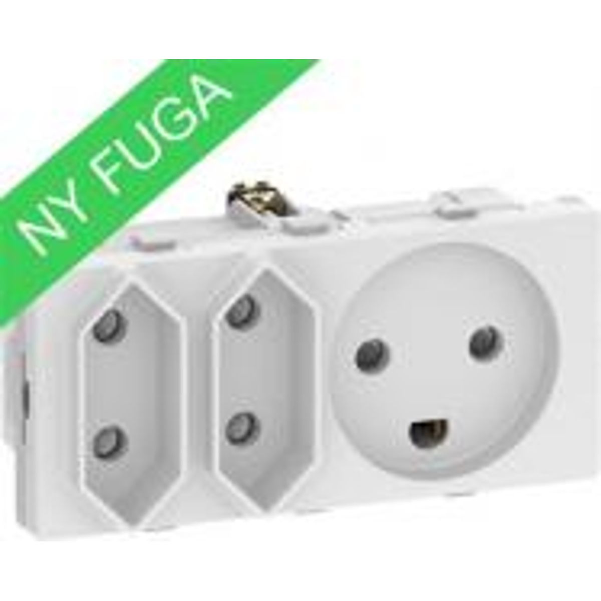 LK FUGA ® Stikkontakt m/jord og 2xEuroplug udtag, 2,0 modul hvid