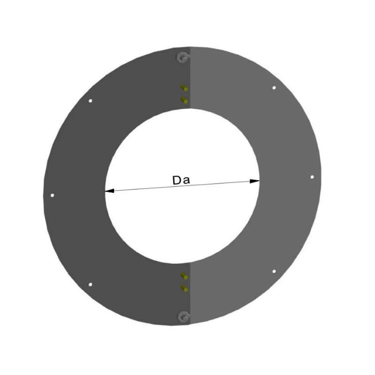 Loftkrave 2-delt Bred Kant Ø150 0-45 Grader - 30-45 °