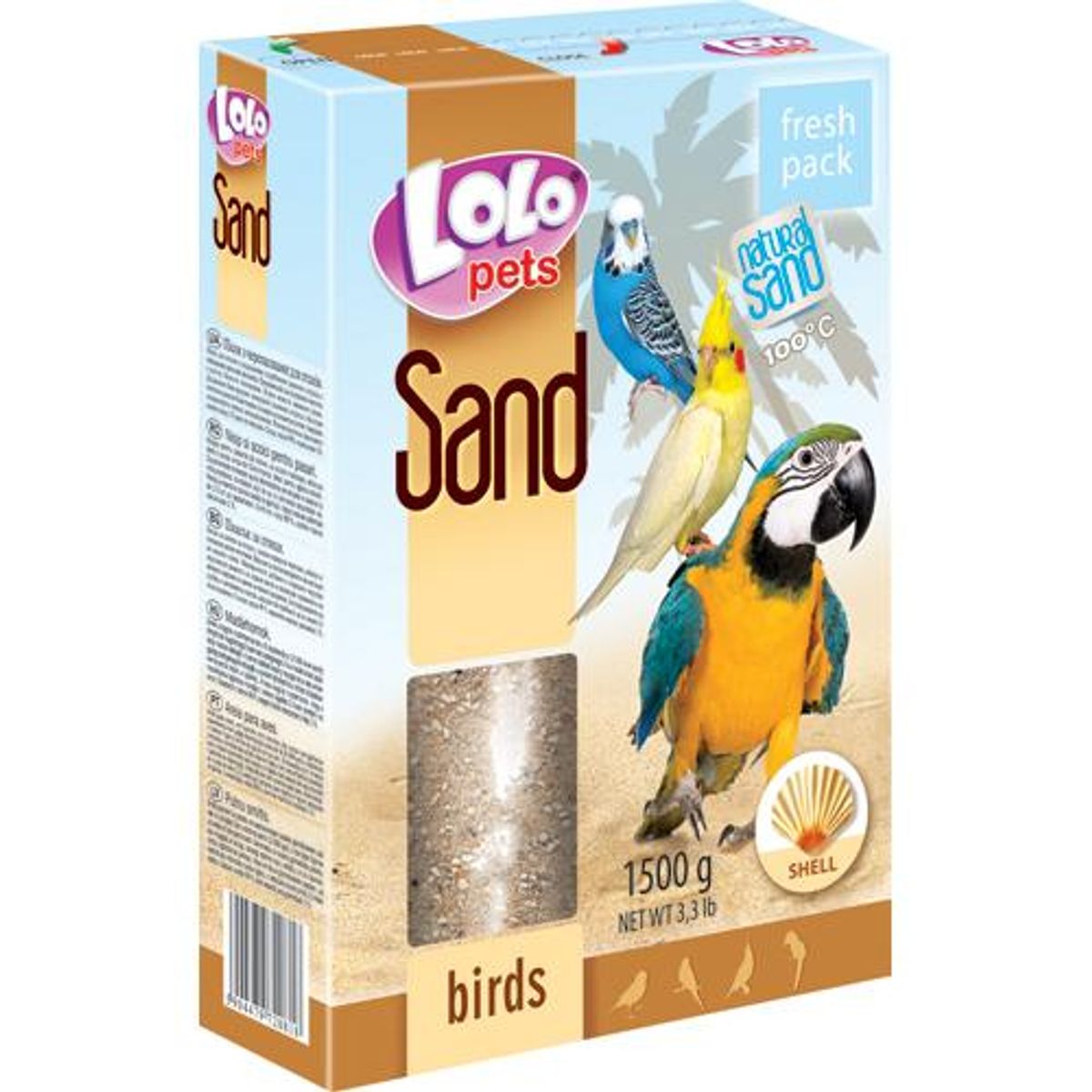 Lolopets Fuglesand m/muslingeskal, 1,5kg