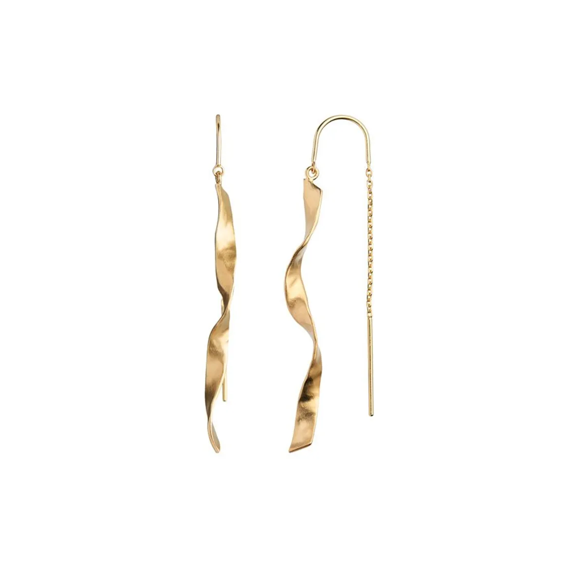 Long Twisted Hammered Earring