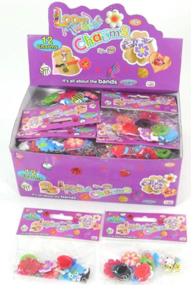 Loom Bands (Bandz) - 12 Loom Twister Charms Elastik - Fun Party Rubber *Crazy tilbud*