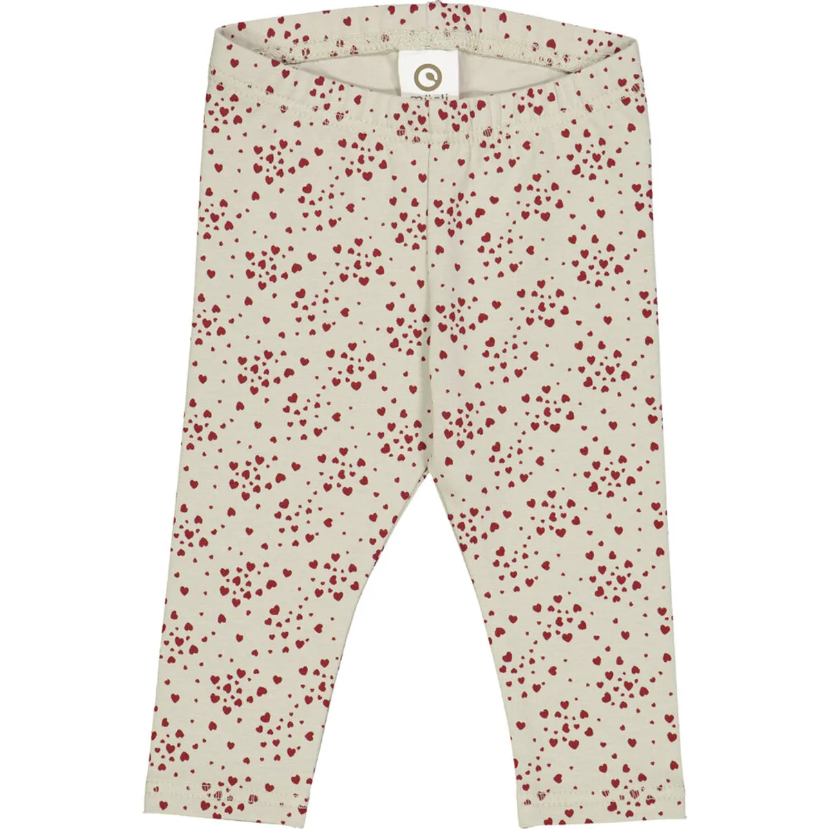 Love leggings med hjerte print - Soft green/ Cabernet - 86