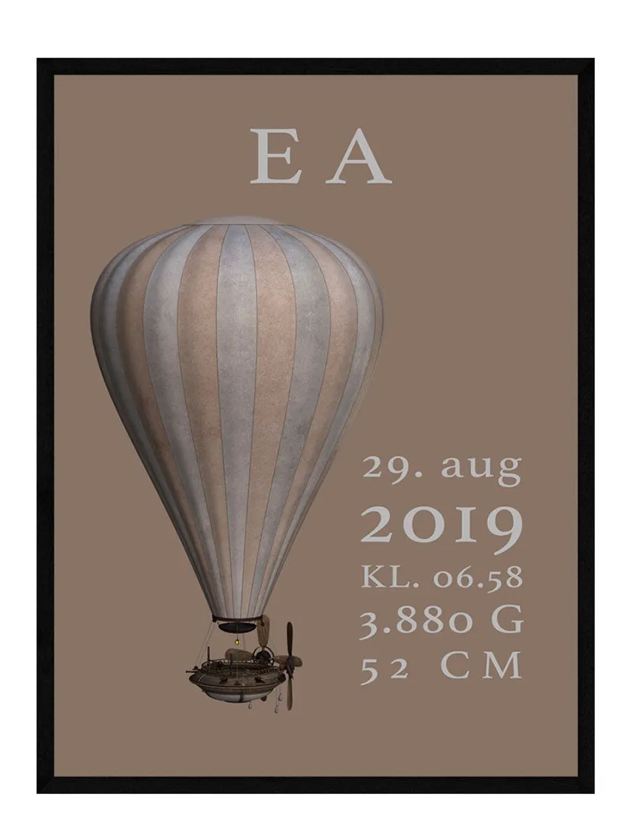 Luftballon børneplakat pige