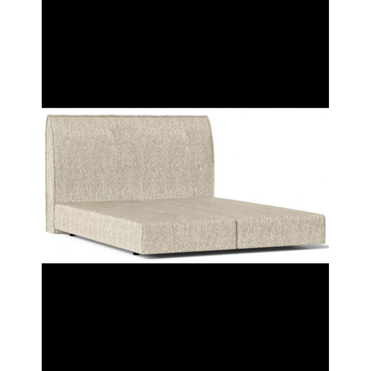 Luppe sengeramme i chenille med sengegavl 180 x 200 cm - Lys beige