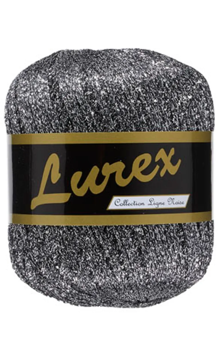 Lurex glimmergarn, grå, 35 g, nr. 19