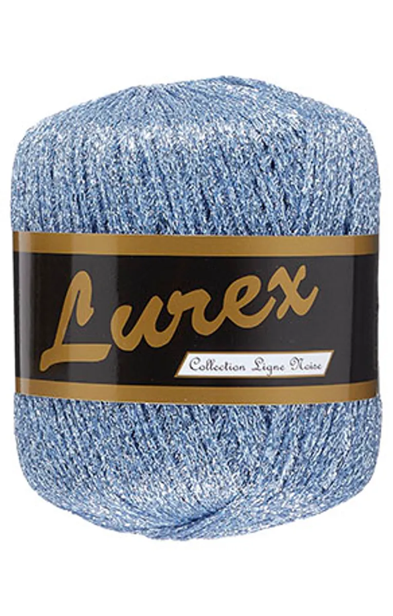 Lurex glimmergarn, lys blå, 25 g, nr. 4