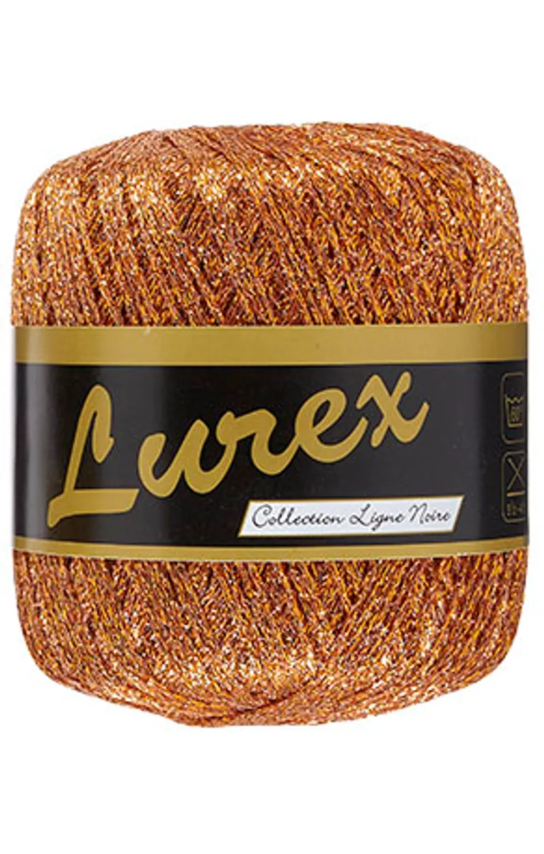 Lurex glimmergarn, mørk guld, 25 g, nr. 3