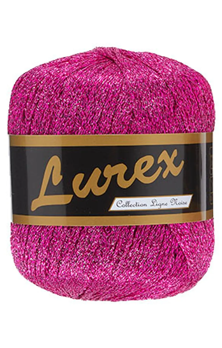 Lurex glimmergarn, pink, 25 g, nr. 10