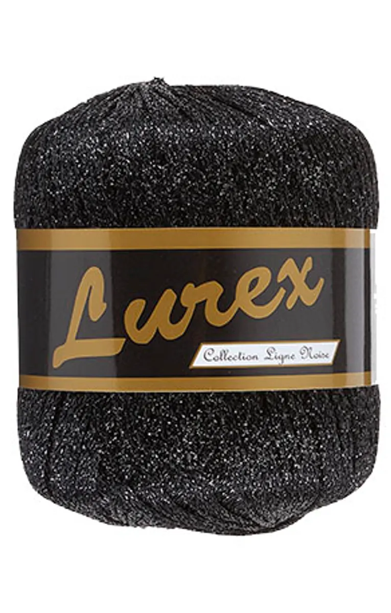 Lurex glimmergarn, sort, 25 g, nr. 17