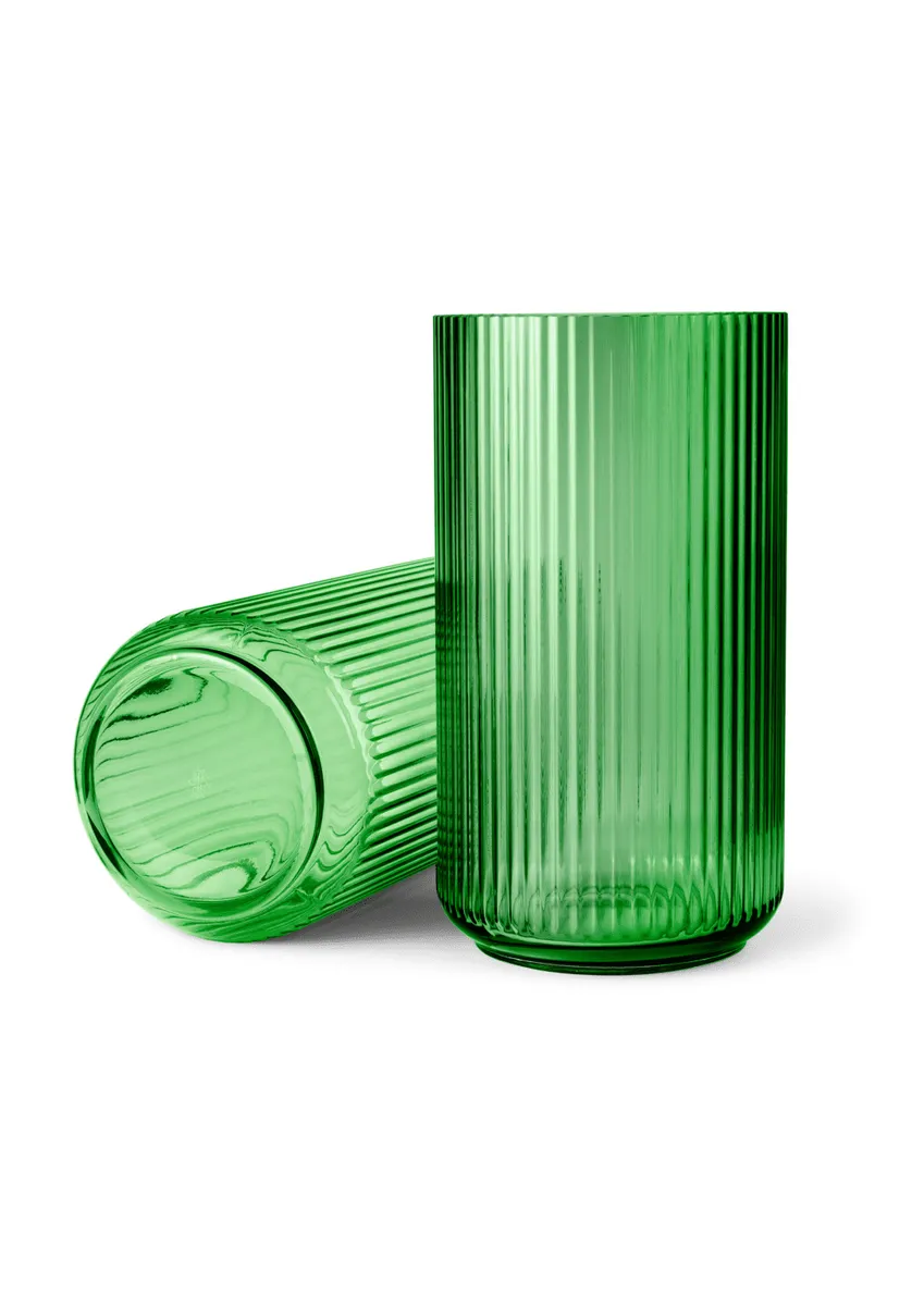 Lyngby Porcelæn - Lyngby Vase H38 copenhagen green mundblæst glas