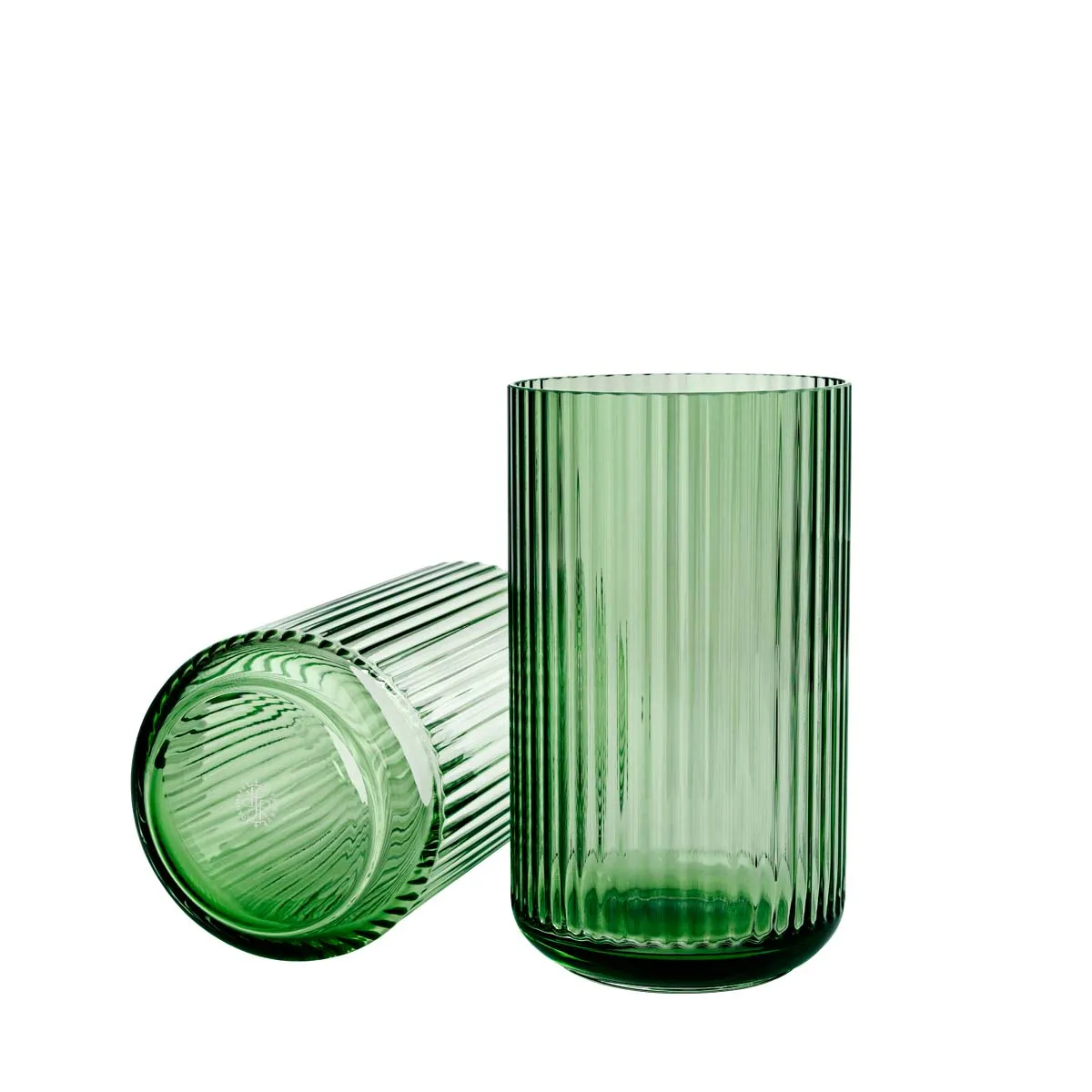 Lyngby Porcelæn - Lyngbyvase H25 copenhagen green mundblæst glas