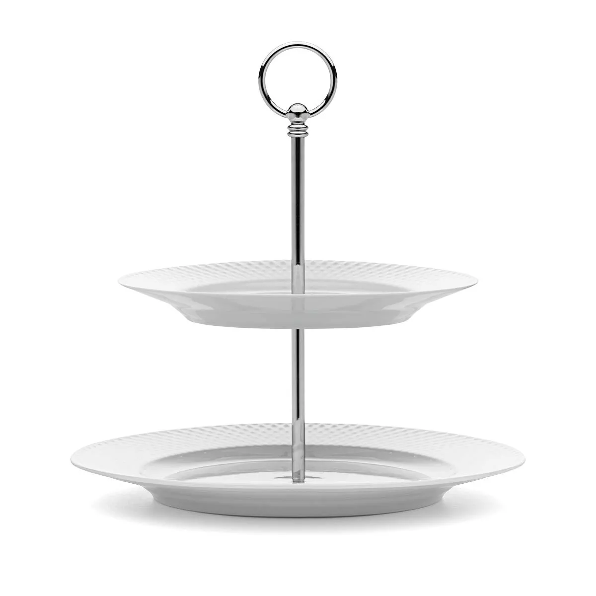 Lyngby Porcelæn - Rhombe Etagere Ø27 cm hvid porcelæn