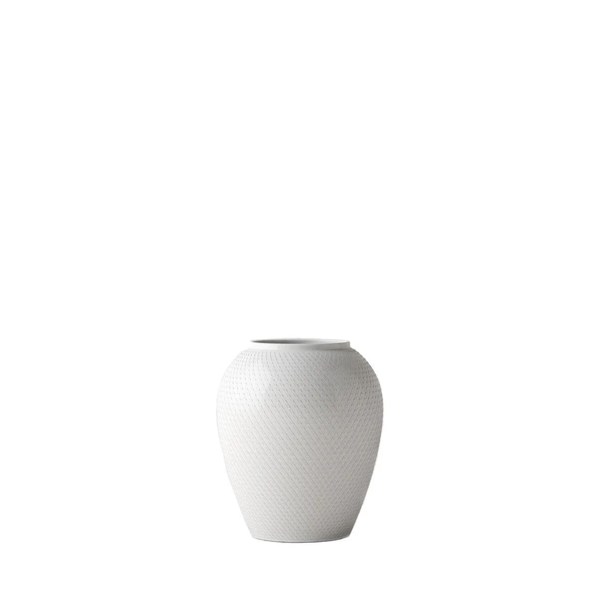 Lyngby Porcelæn - Rhombe Vase H16.5 hvid porcelæn