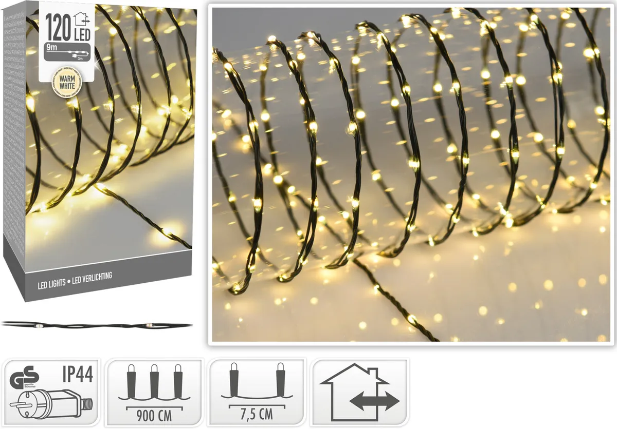 Lyskæde LED varm hvid 120 - Udvendig belysning, L9 meter