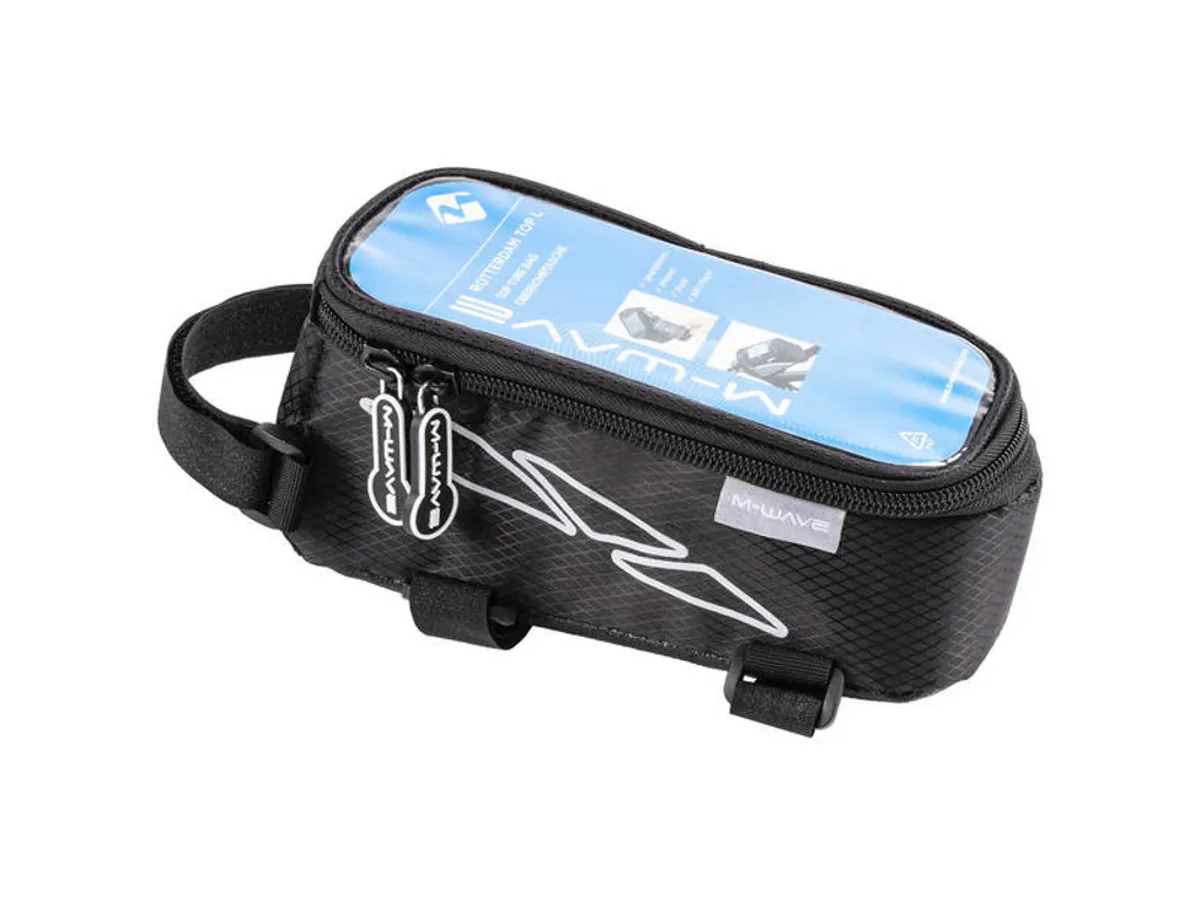 M-Wave Rotterdam Top XL - Cykeltaske til stel - Velcro montering - Sort - Str. 1.5 liter