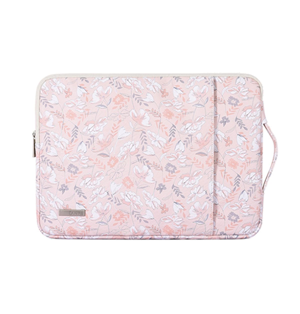 MacBook Air 11" - Rose Flowers Læder Sleeve m. hank - Pink