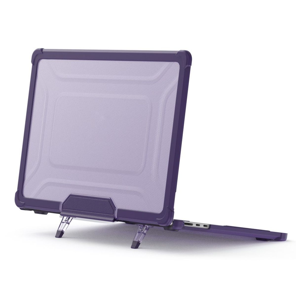 MacBook Air 15 M3 / Air 15 M2 (2024/2022) - Armor shockproof cover med Kickstand - Lilla