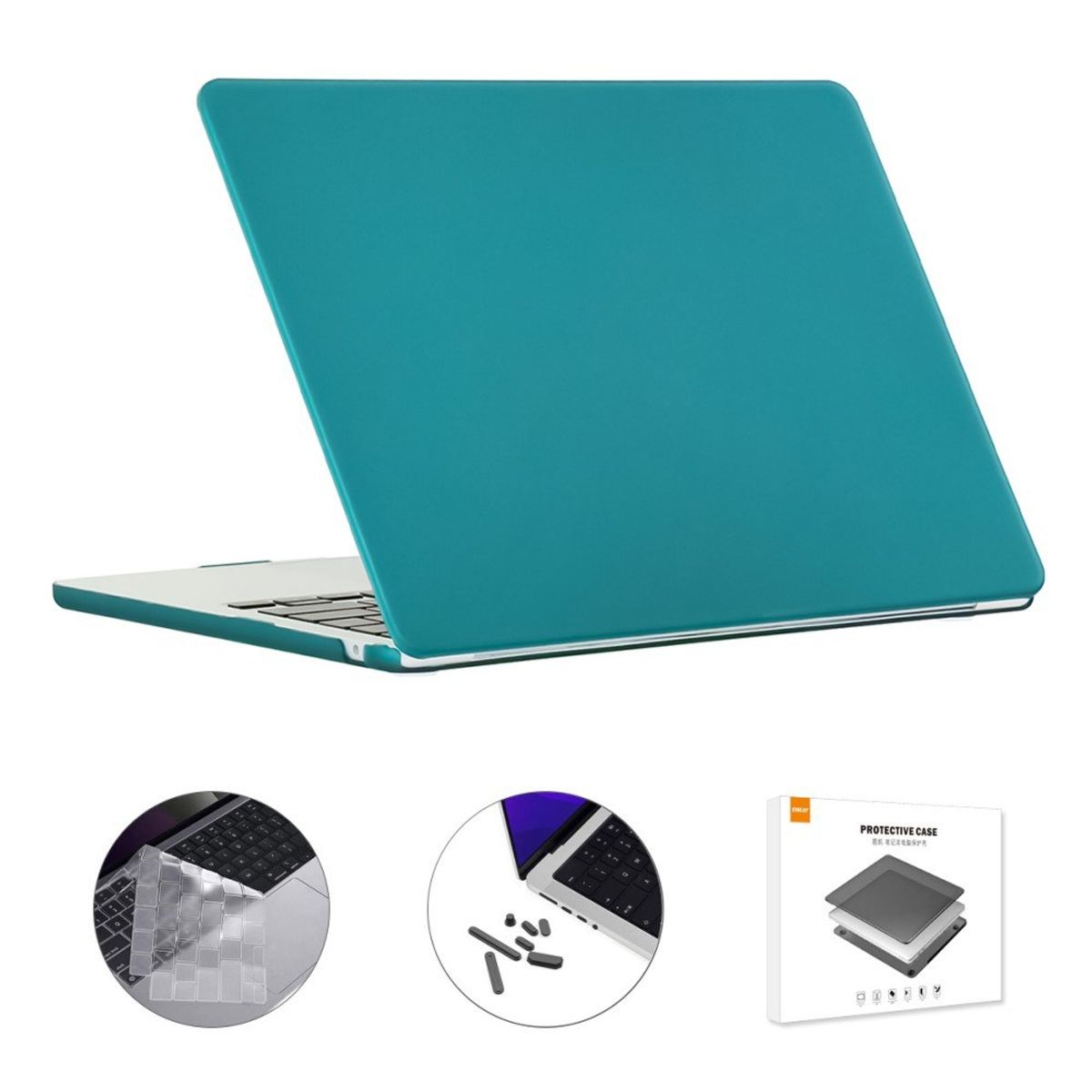 MacBook Air 15 M3 / Air 15 M2 (2024/2022) - ENKAY cover til front og bagside - Inkl. Beskyttelsfilm til tastatur - Cyan