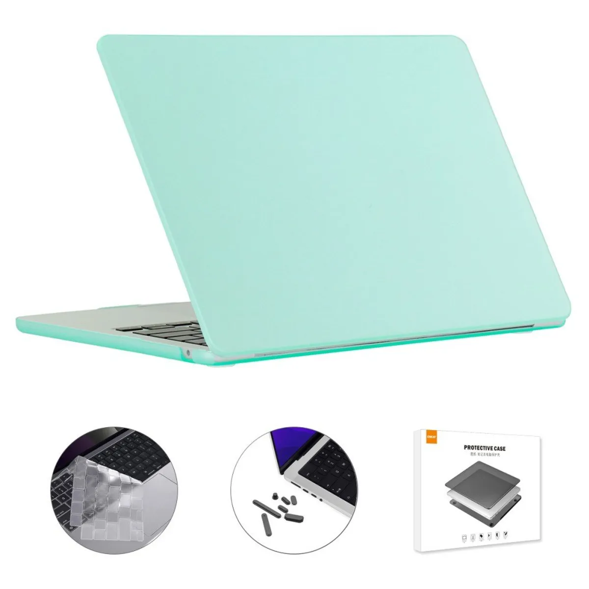 MacBook Air 15 M3 / Air 15 M2 (2024/2022) - ENKAY cover til front og bagside - Inkl. Beskyttelsfilm til tastatur - Lysegrøn