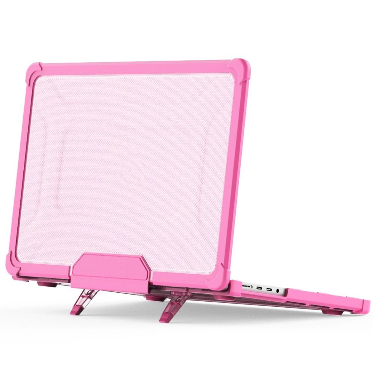 MacBook Pro 14 M3 / M2 / M1 (2023/2021) - Armor shockproof cover med Kickstand - Rosa