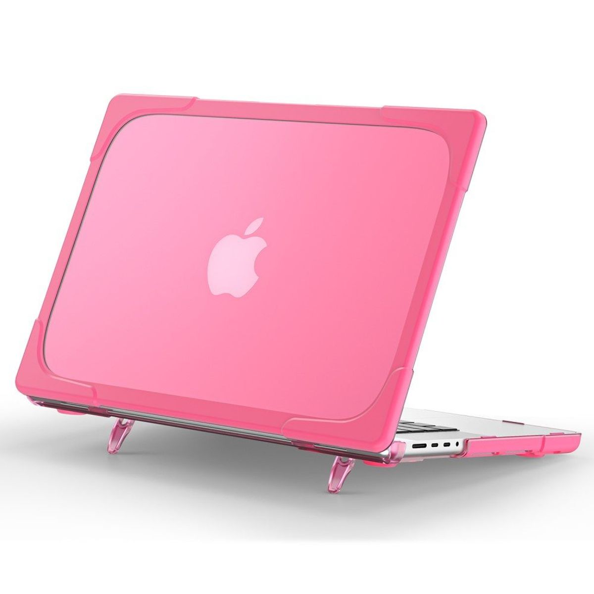 MacBook Pro 14 M3 / M2 / M1 (2023/2021) - Hard cover front + Bagcover med Kickstand - Rosa